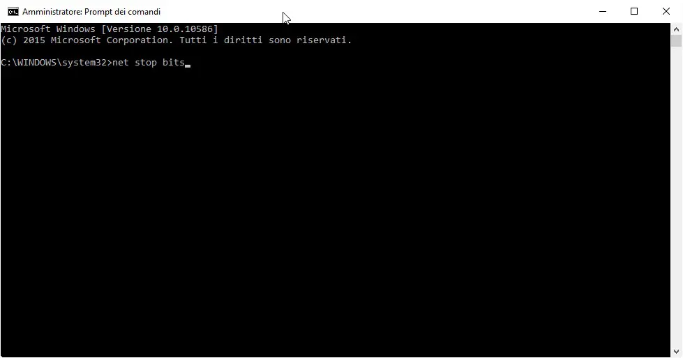 Riavviare servizio Windows Update - inseriamo i comandi uno alla volta e premiamo Invio dopo ciascuno