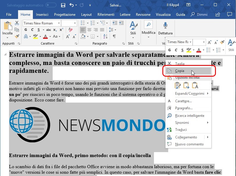 Salvare Word come jpeg copia