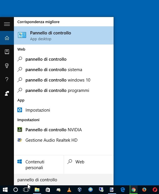 Apriamo il Pannello di Controllo in Windows 10 usando Cortana