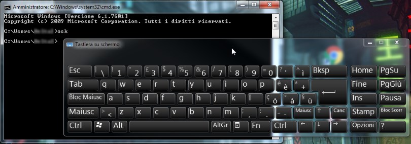 Tastiera su schermo Windows