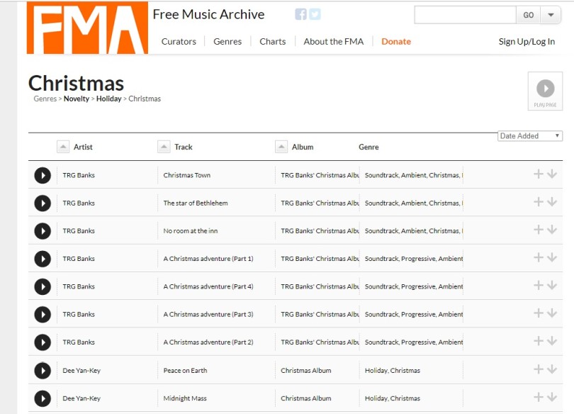 Canzoni di Natale Free Music Archive