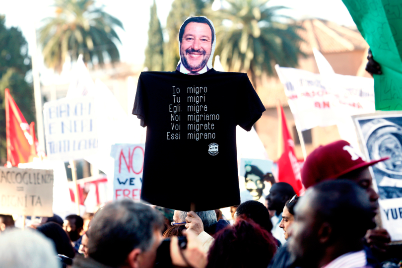 protesta anti Salvini