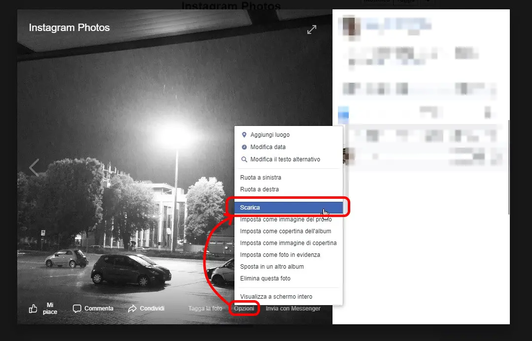 Scaricare immagini da facebook_sito