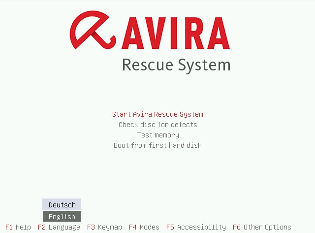 Avira rescue system CD