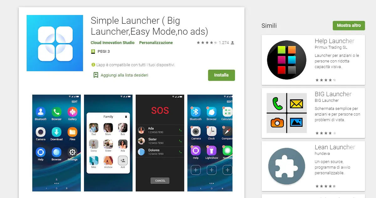 smartphone per anziani simple_launcher