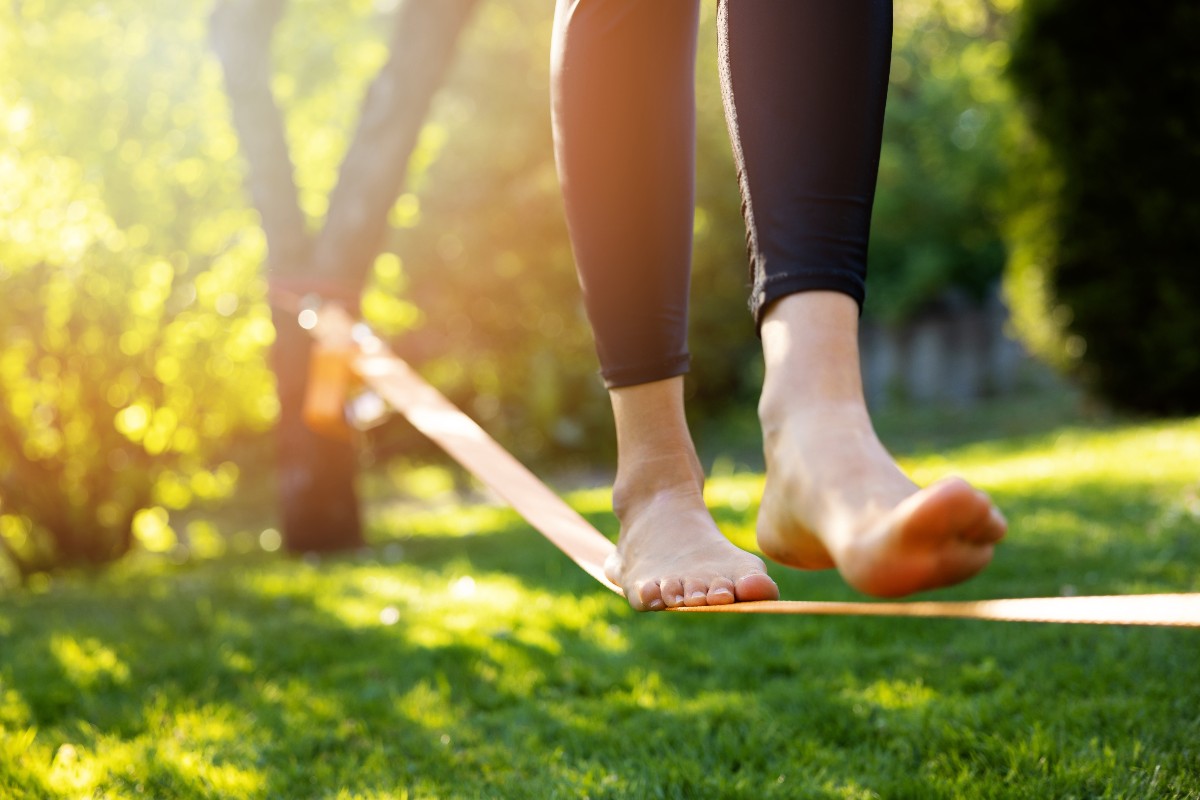 Slackline equilibrio natura