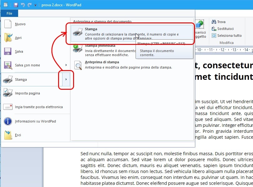 come convertire un file Word in PDF print to pdf