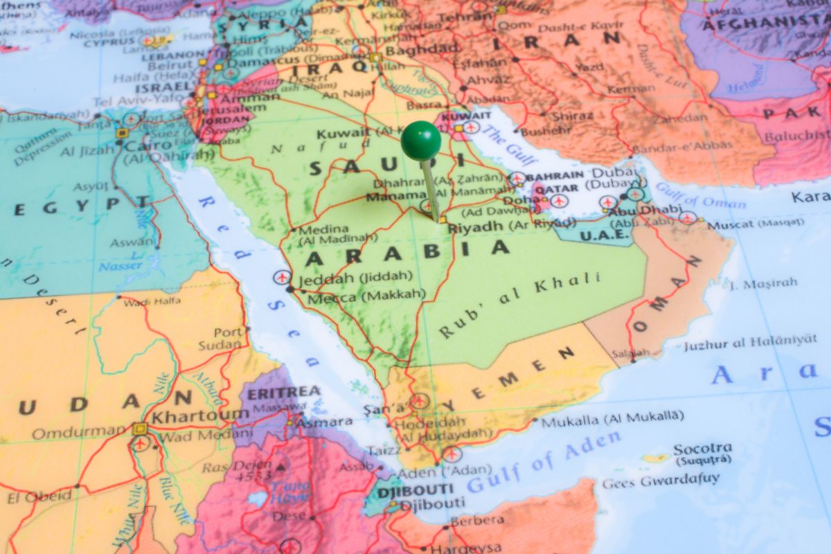 mappa, cartina Arabia Saudita