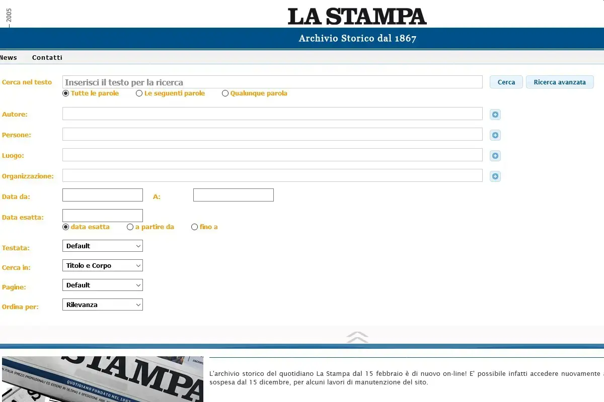 Come consultare gli archivi storici dei giornali italiani