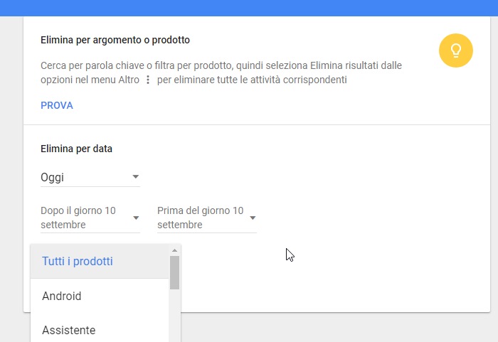 eliminare cronologia Android