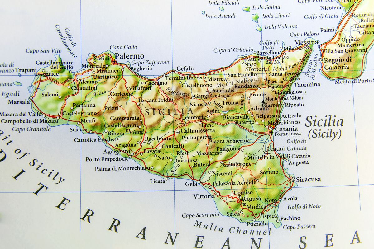 mappa, cartina sicilia
