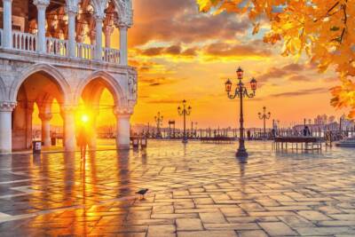 piazza san marco a venezia, sole, autunno