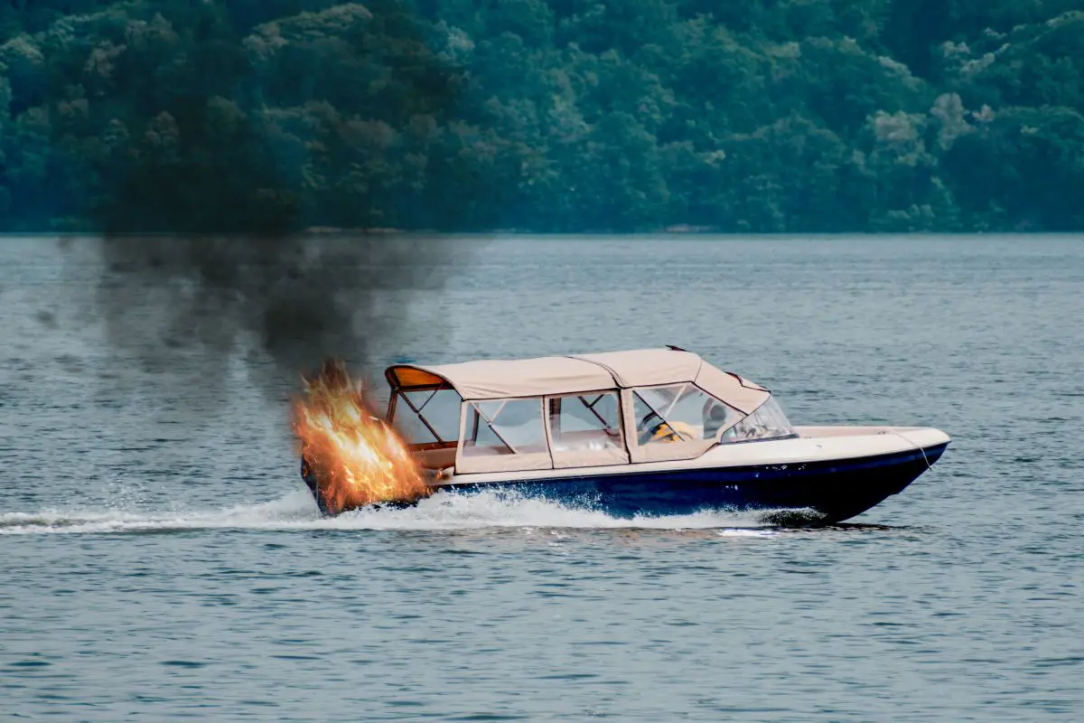 nave in fiamme