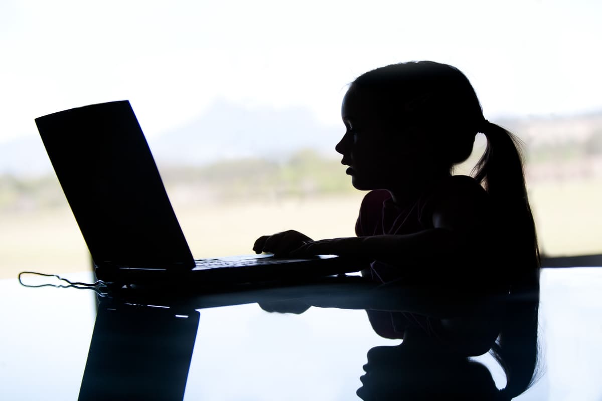 Bambina al computer