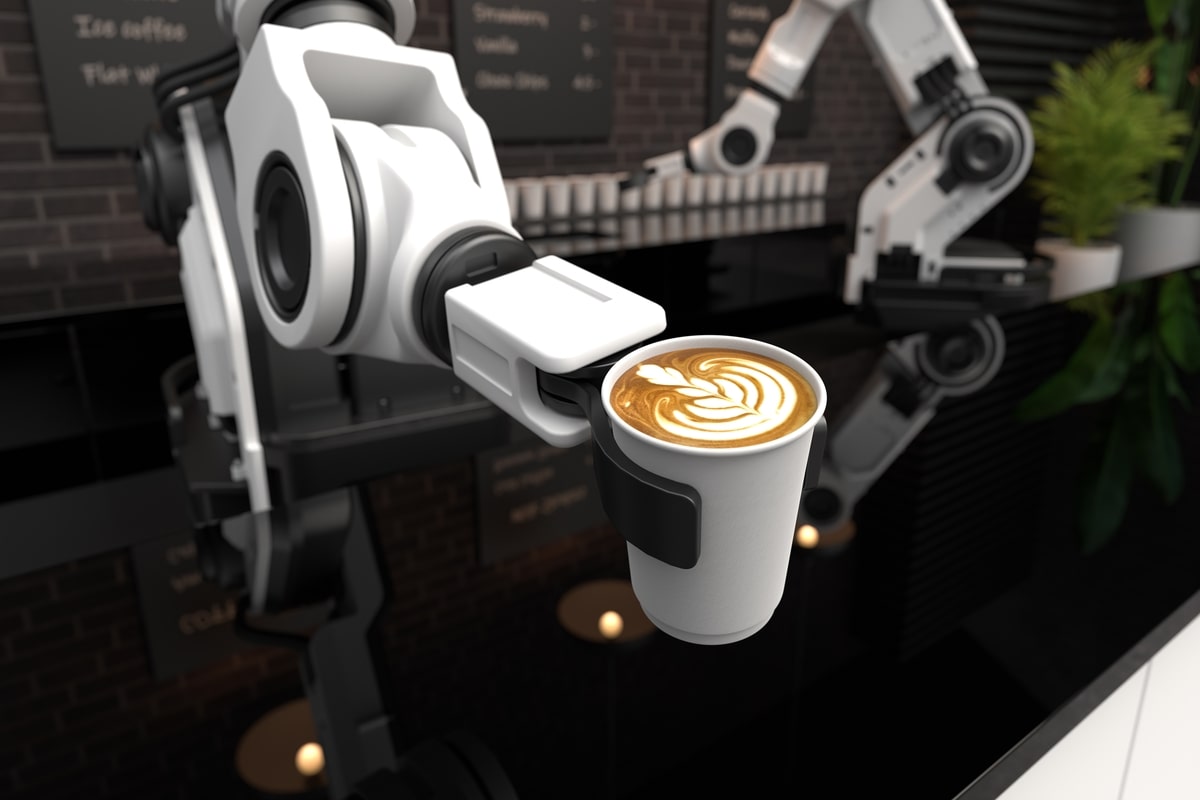 Un robot serve del caffè