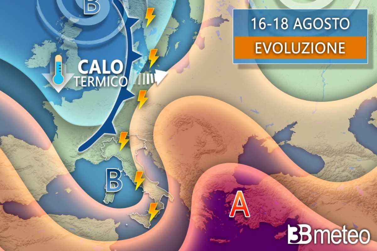 Previsioni 15-18 agosto 2024: ultimi giorni di anticiclone, in arrivo forti temporali