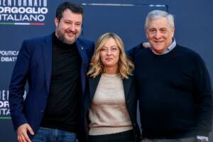 Matteo Salvini, Antonio Tajani e Giorgia Meloni