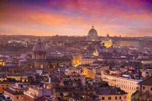 Panorama Roma al tramonto