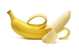 Una banana con la buccia gialla