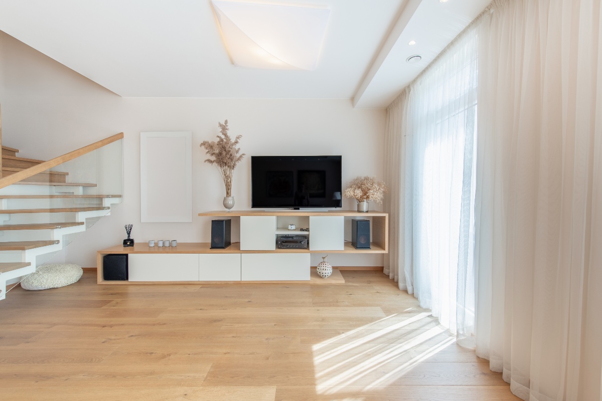 Zona living nuova dal design moderno.