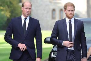 Un primo piano del Principe William e Principe Harry