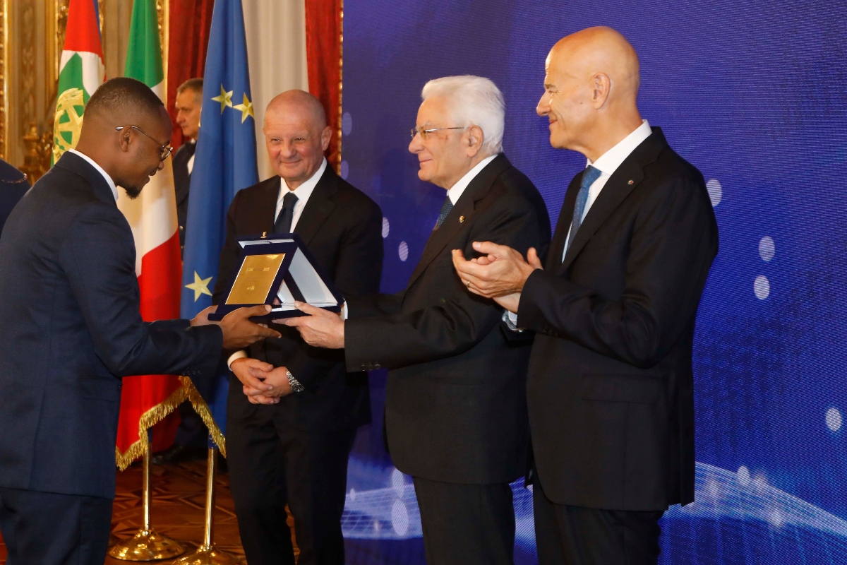 Il Presidente della Repubblica Sergio Mattarella, Presidente del Consiglio di Amministrazione di Eni Giuseppe Zafarana e Amministratore Delegato Claudio Descalzi