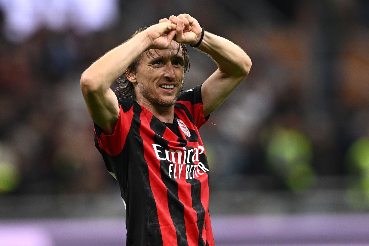Il centrocampista croato Luka Modric con la maglia del Milan