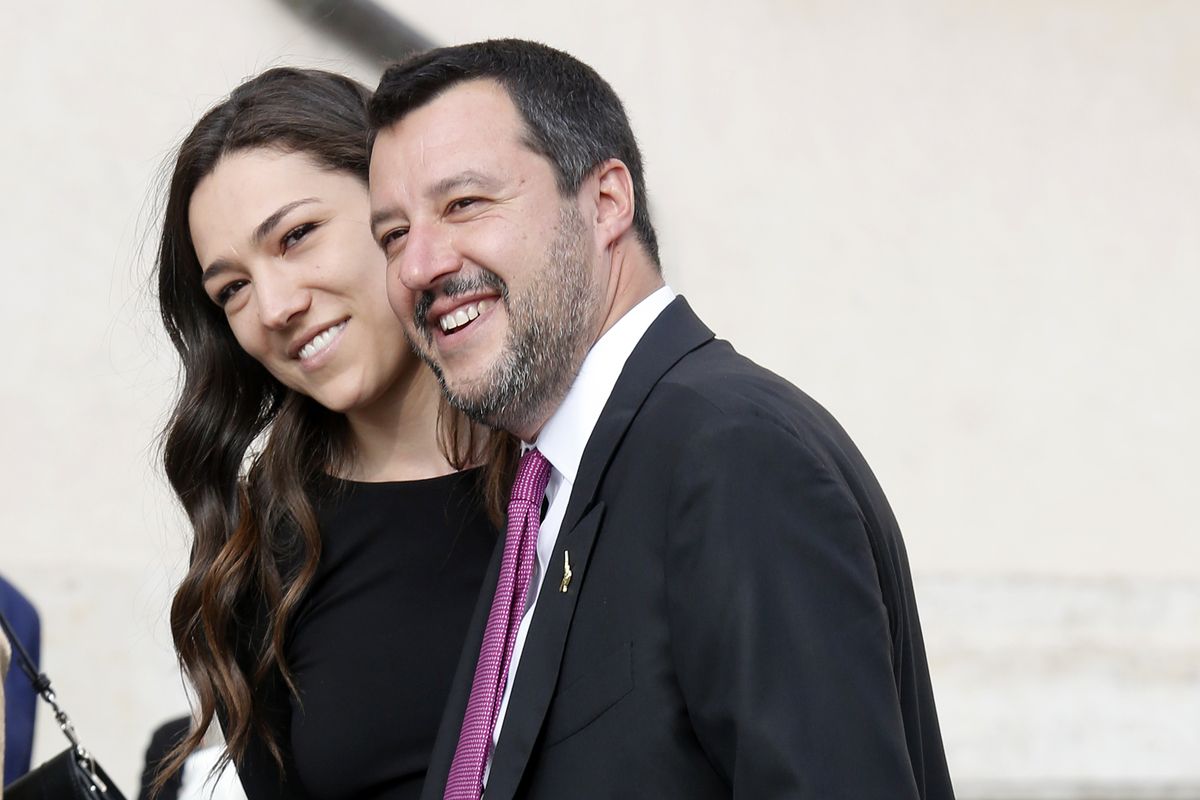 Francesca Verdini insieme a Matteo Salvini in Quirinale