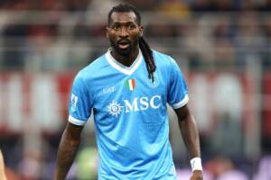 il centrocampista del Napoli Anguissa durante un partita