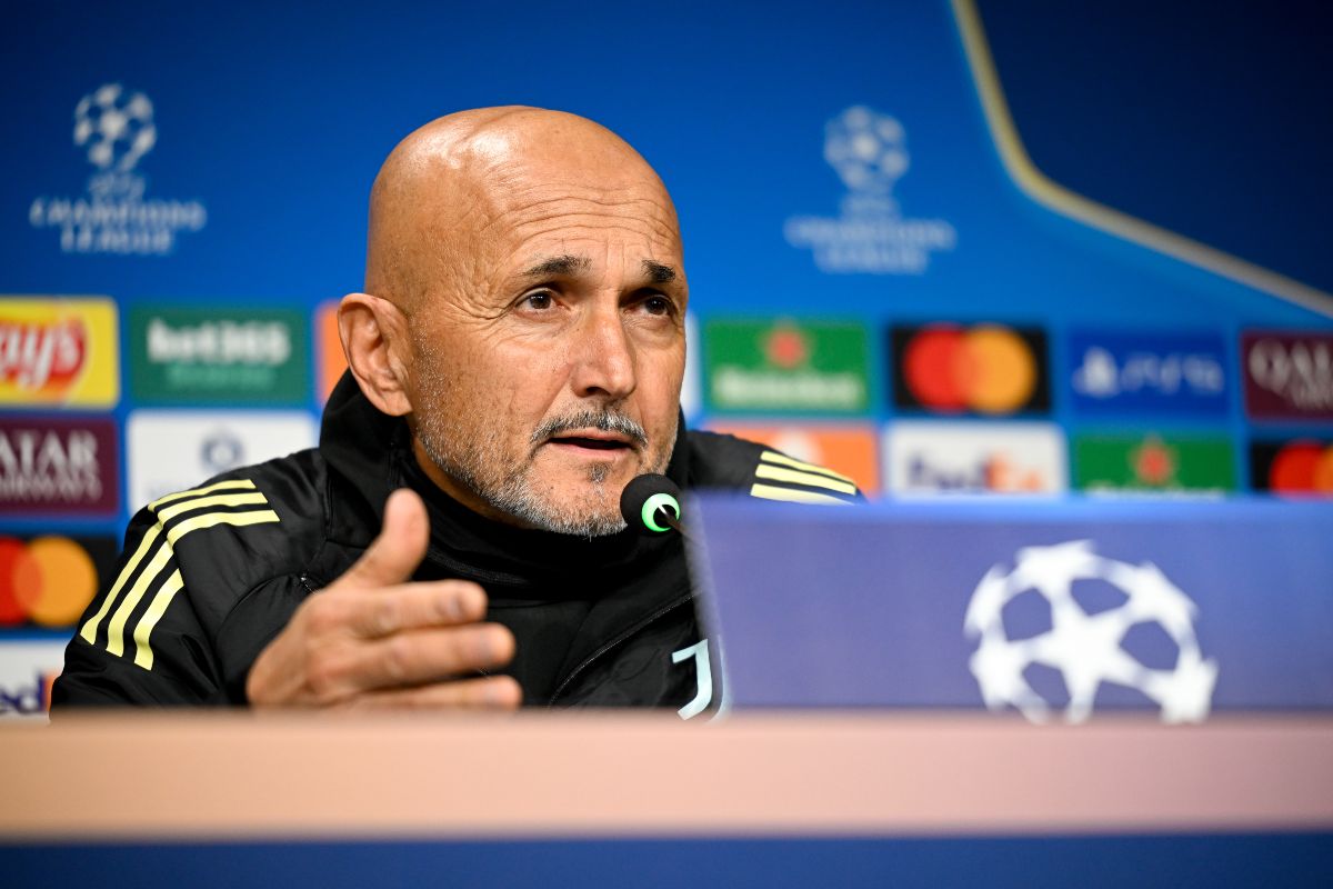L'allenatore della Juventus Luciano Spalletti in una conferenza stampa di Champions League