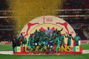 Senegal che festeggia la vittoria della Coppa d'Africa 2025-26