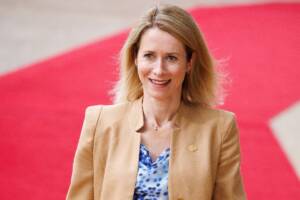 Kaja Kallas durante un Consiglio Europeo