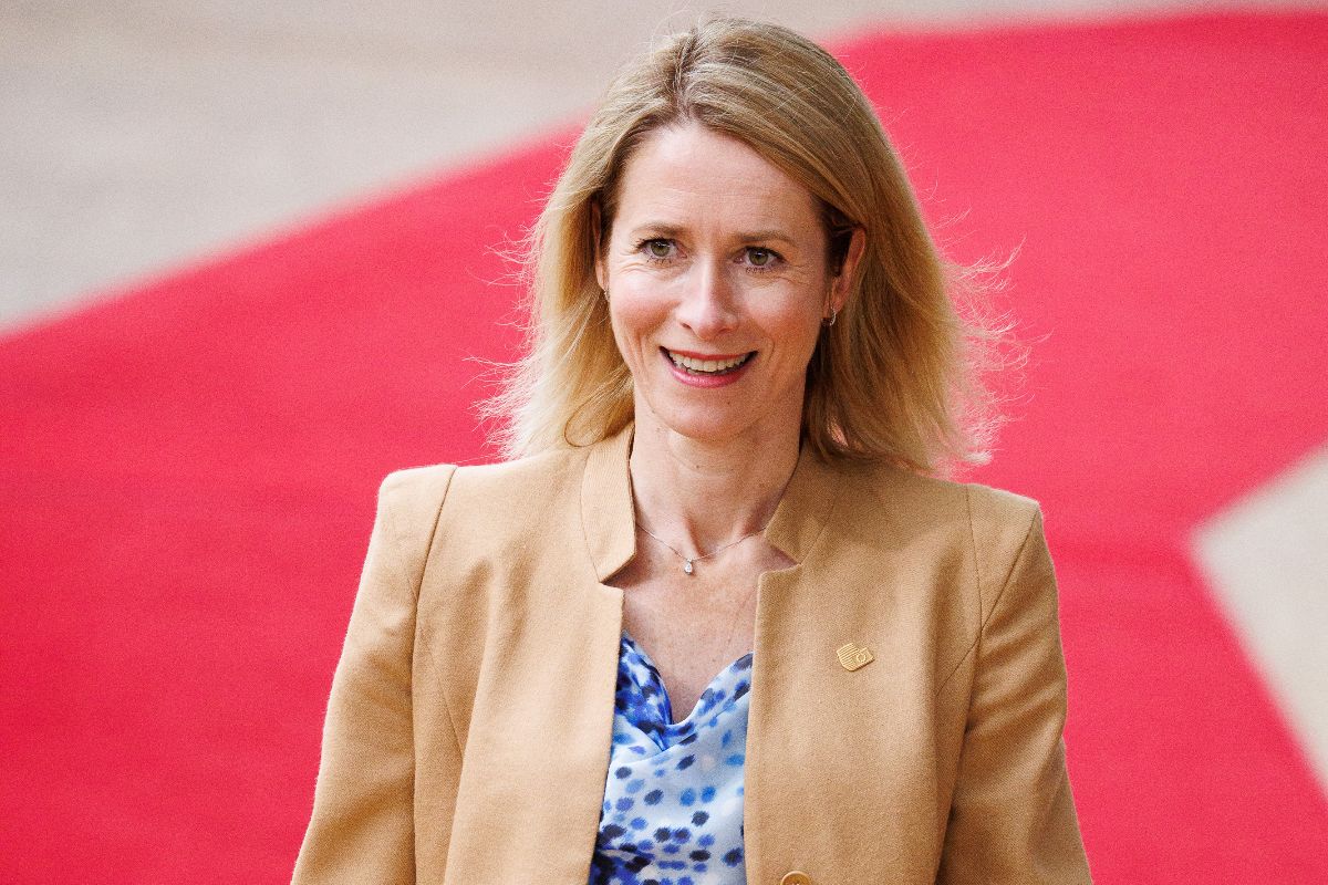 Kaja Kallas durante un Consiglio Europeo