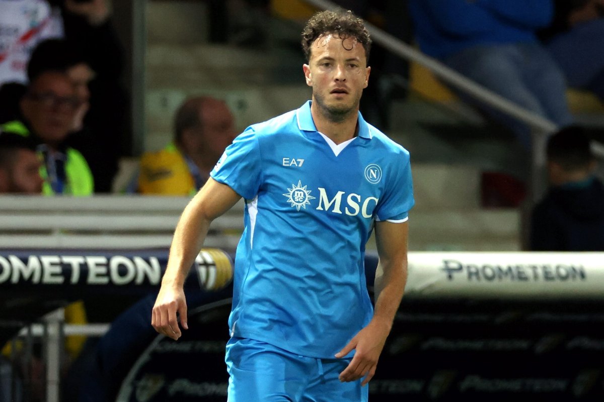 il difensore del Napoli Amir Rrahmani durante una partita