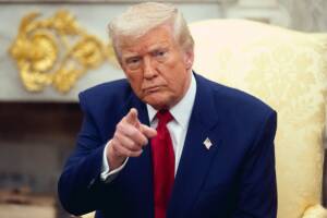 Il Presidente Donald Trump durante un meeting ufficiale presso la Casa Bianca a Washington DC.