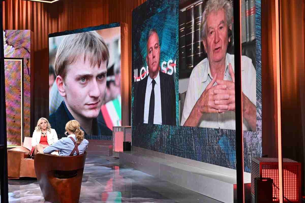 discussione in uno studio televisivo sul delitto di Garlasco con ospite Massimo Lovati