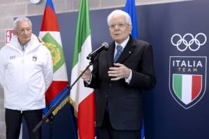 Sergio Mattarella al villaggio olimpico di Milano-Cortina 2026