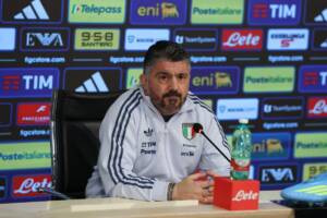 il CT dell'Italia Gennaro Gattuso in conferenza stampa