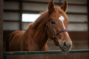 Cavallo all'interno del proprio box.