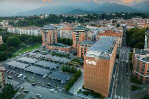 L’edificio della sede centrale di Sella a Biella.