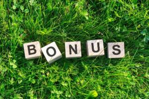 scritta Bonus sull'erba