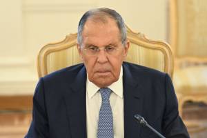 primo piano del Ministro degli Esteri russo Sergej Lavrov
