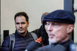 Andrea Sempio con gli avvocati Taccia e Cataliotti al Laboratorio Genomica di Roma