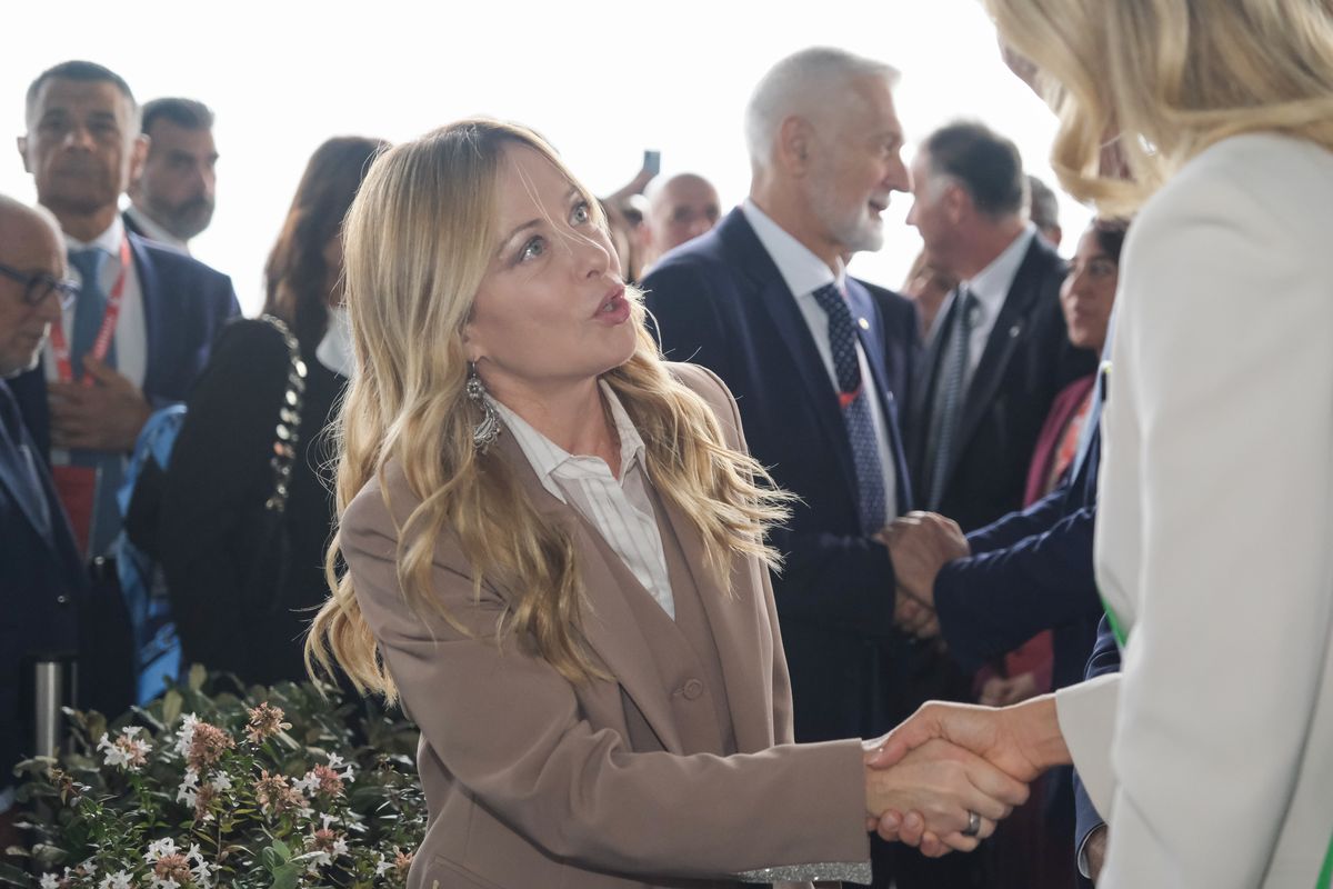 Giorgia Meloni e Silvia Salis all'inaugurazione del Salone Nautico di Genova